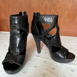 Chinese Laundry Strappy Ankle Sandal Heels- Black- Size 8.5